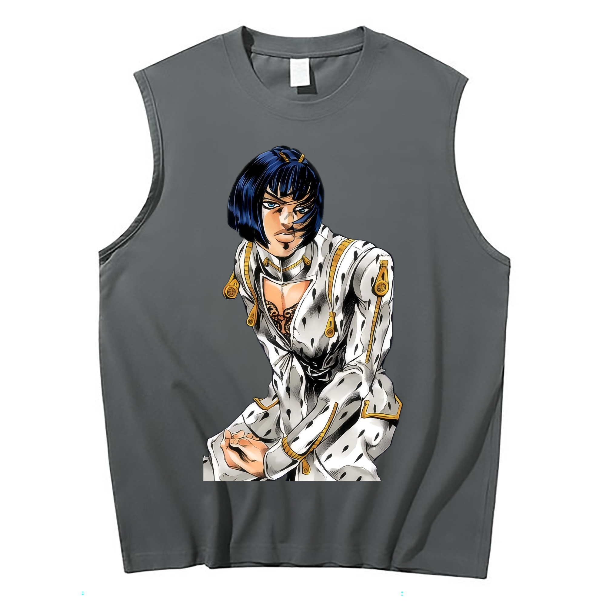 （画像用） ジョジョの奇妙な冒険 ブローノ?ブチャラティ JoJo's Bizarre Adventure Bruno Bucciarati コットン100％タンクトップ（フロントプリント）